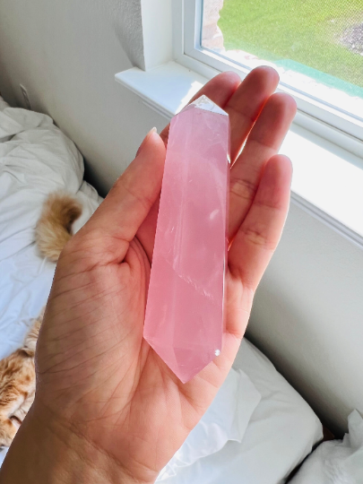 LARGE Rose Quartz Double Terminated Crystal Point